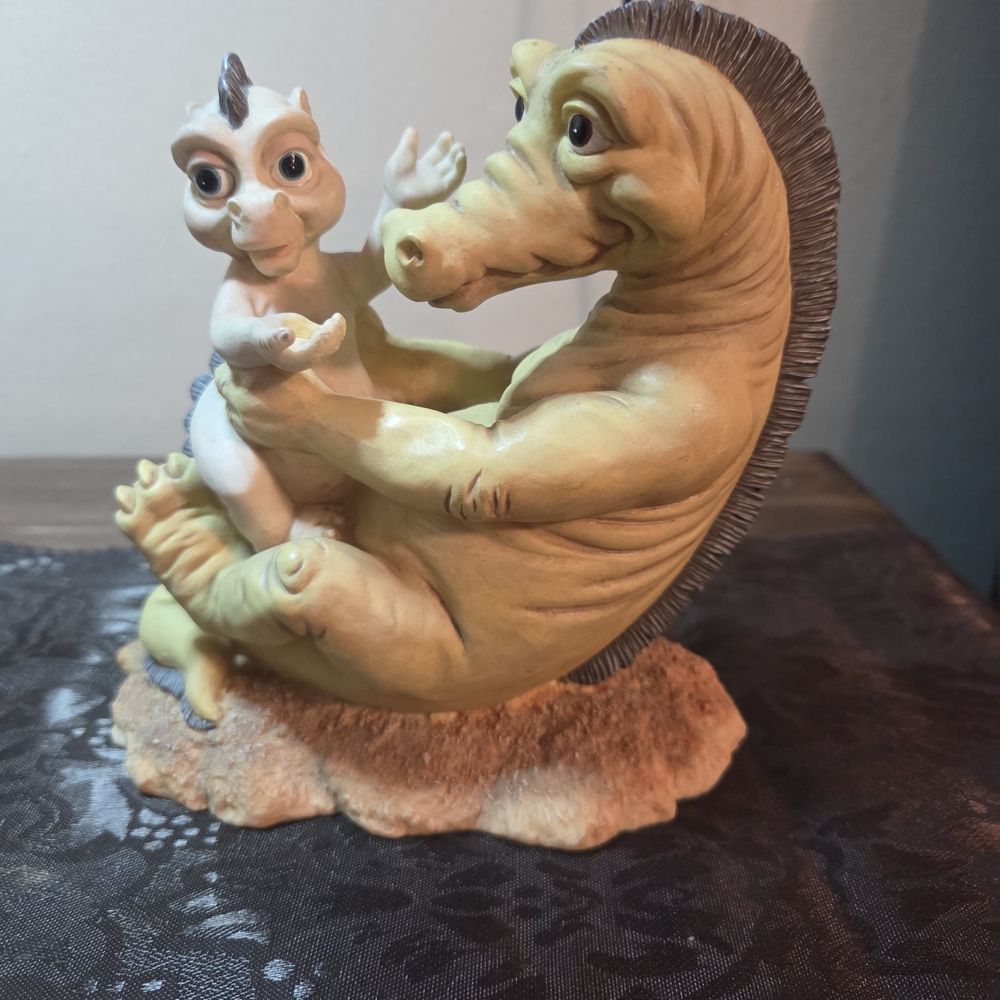 Krustonia Jolly Roger Whimsical Dragon and Baby Figurine